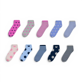 Wholesale Ladies Printed Trainer Socks 5pk | Wholesale Direct