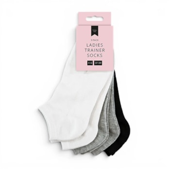 Wholesale Ladies Plain Trainer Socks 5pk | Wholesale Direct
