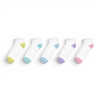 Wholesale Ladies White Trainer Socks 5pk | Wholesale Direct