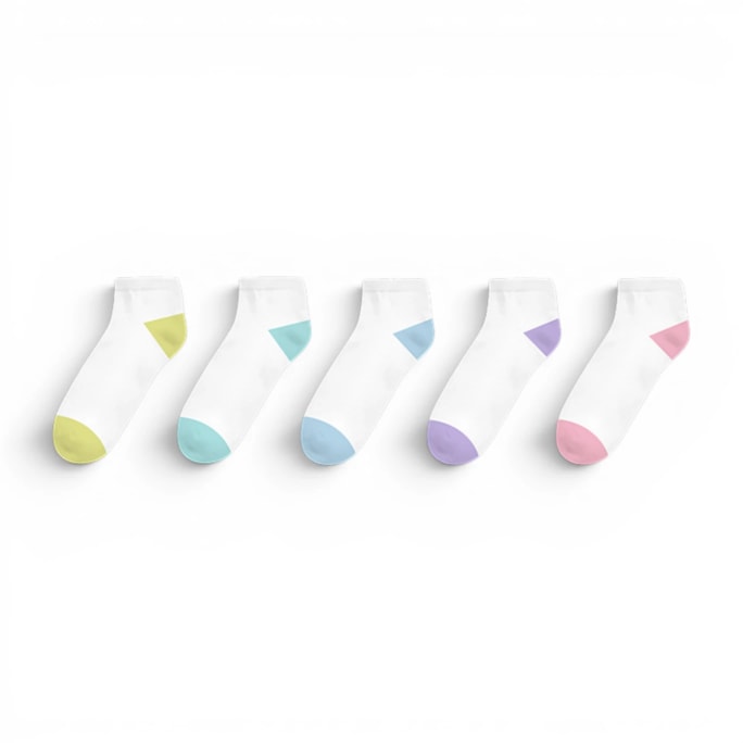Wholesale Ladies White Trainer Socks 5pk | Wholesale Direct