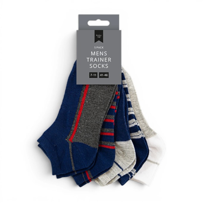 Wholesale Men's Stripe Trainer Socks 5pk | Wholesale Direct