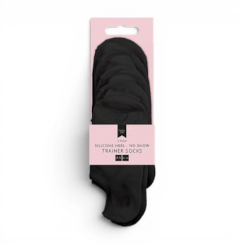 Wholesale Ladies No Show Trainer Socks with Silicone Heel 5pk | Wholesale Direct