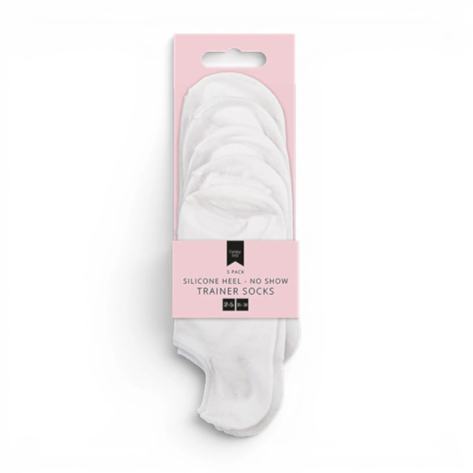 Wholesale Ladies No Show Trainer Socks with Silicone Heel 5pk | Wholesale Direct Wholesale Ladies No Show Trainer Socks with Silicone Heel 5pk | Wholesale Direct