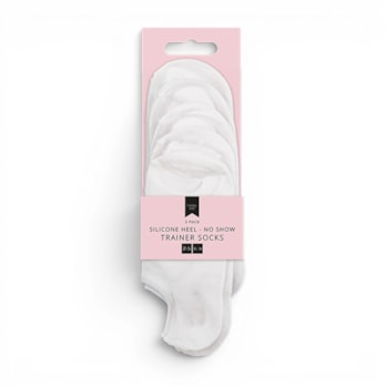 Wholesale Ladies No Show Trainer Socks with Silicone Heel 5pk | Wholesale Direct
