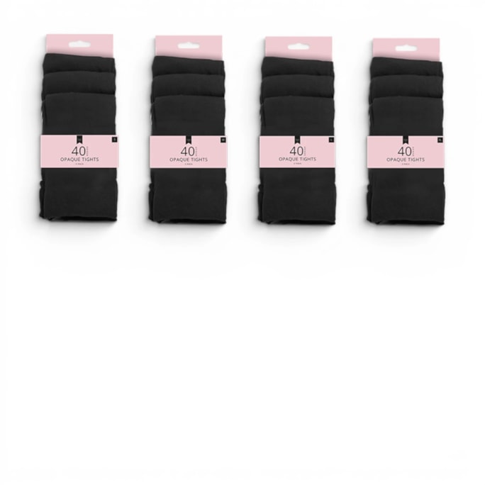 Wholesale Ladies 40 Denier Black Opaque Tights 3pk | Wholesale Direct