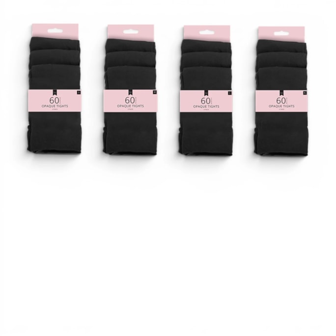 Wholesale Ladies 60 Denier Black Opaque Tights 3pk | Wholesale Direct