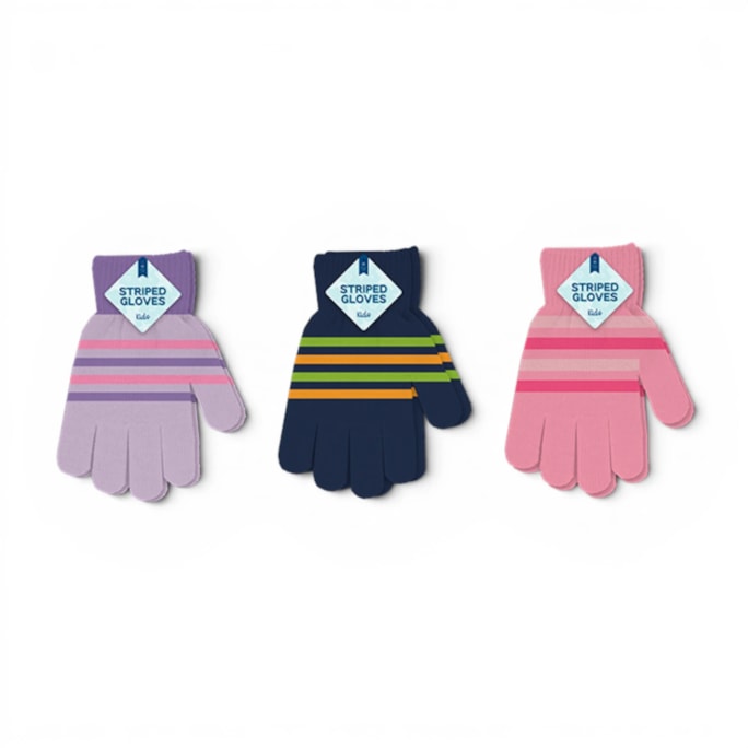 Wholesale Kids Striped Magic Gloves | Wholesale Direct