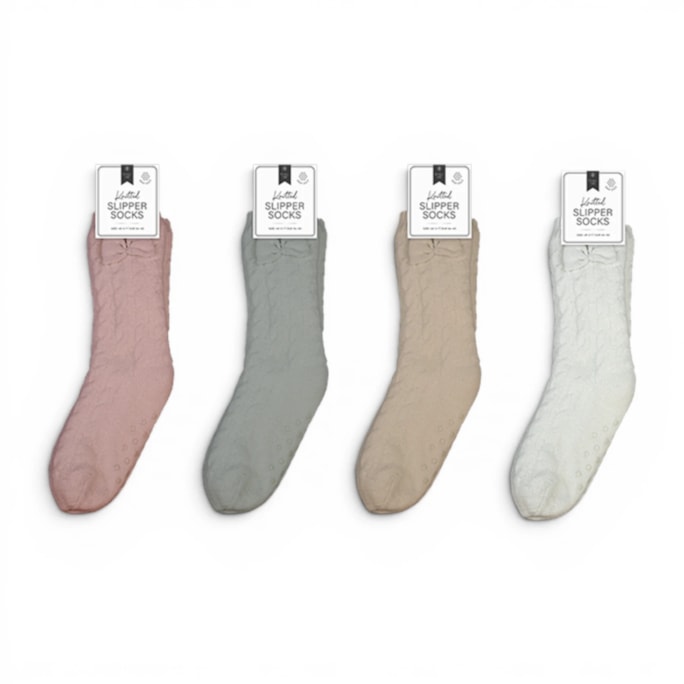 Wholesale Ladies Lurex Knitted Slipper Socks | Wholesale Direct