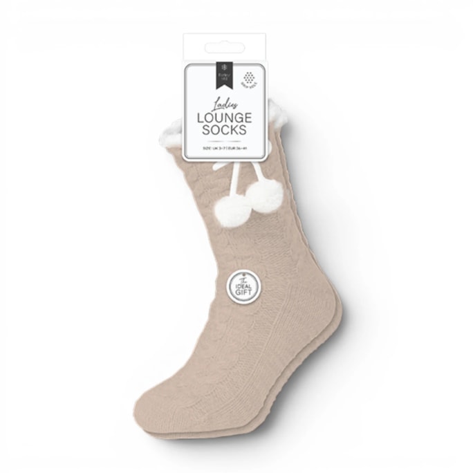 Wholesale Ladies Chenille Cable Lounge Socks with Grippers | Wholesale Direct