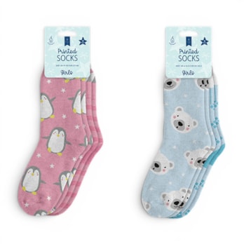Wholesale Kids Printed Thermal Socks 4pk | Wholesale Direct