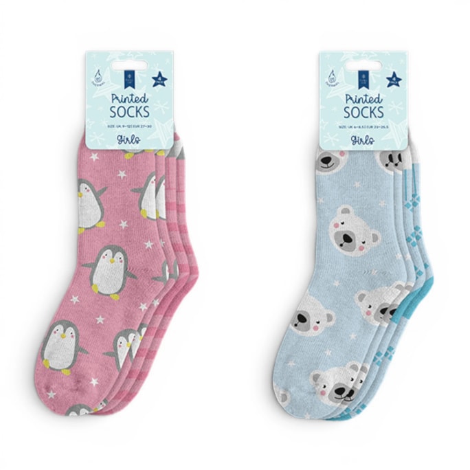 Wholesale Kids Printed Thermal Socks 4pk | Wholesale Direct