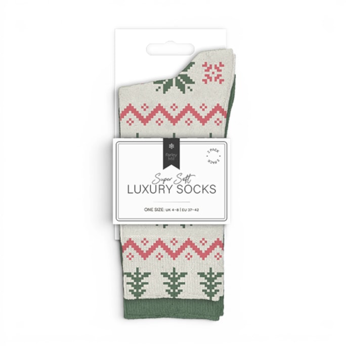 Wholesale Ladies Printed Luxury Socks 2pk | Wholesale Direct