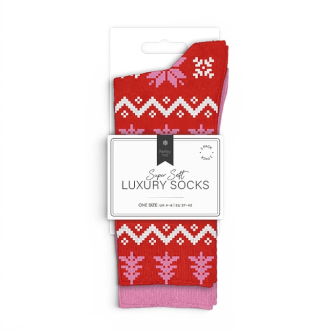 Wholesale Ladies Printed Luxury Socks 2pk | Wholesale Direct Wholesale Ladies Printed Luxury Socks 2pk | Wholesale Direct