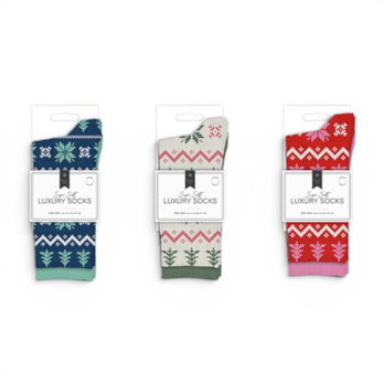 Wholesale Ladies Printed Luxury Socks 2pk | Wholesale Direct