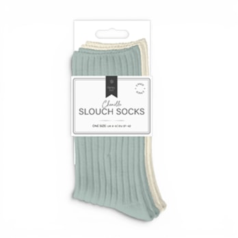 Wholesale Ladies Plain Chenille Ribbed Slouch Socks 2pk | Wholesale Direct