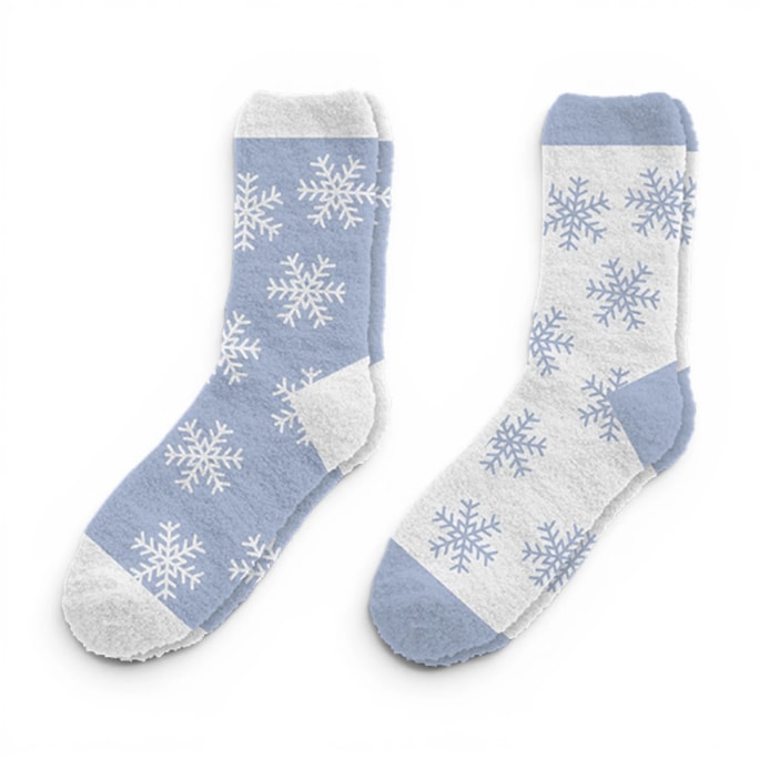 Wholesale Ladies Printed Cosy Socks 2pk | Wholesale Direct