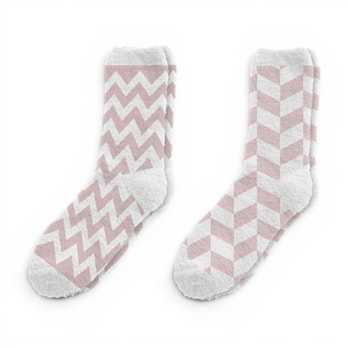 Wholesale Ladies Printed Cosy Socks 2pk | Wholesale Direct