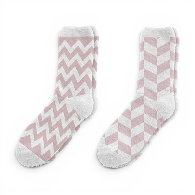 Wholesale Ladies Printed Cosy Socks 2pk | Wholesale Direct