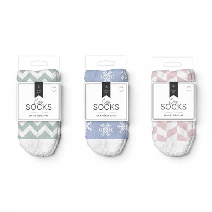 Wholesale Ladies Printed Cosy Socks 2pk | Wholesale Direct