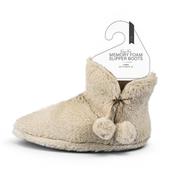 Wholesale Ladies Faux Fur Memory Foam Slipper Boots | Wholesale Direct