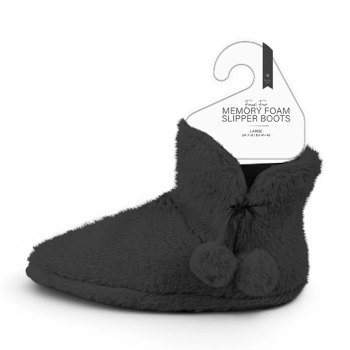 Wholesale Ladies Faux Fur Memory Foam Slipper Boots | Wholesale Direct