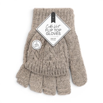 Wholesale Ladies Cable Knit Flip Top Gloves | Wholesale Direct