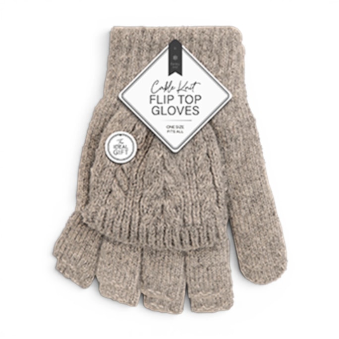 Wholesale Ladies Cable Knit Flip Top Gloves | Wholesale Direct