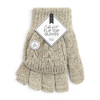 Wholesale Ladies Cable Knit Flip Top Gloves | Wholesale Direct