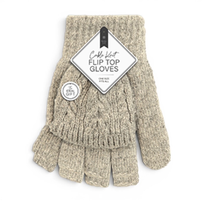 Wholesale Ladies Cable Knit Flip Top Gloves | Wholesale Direct