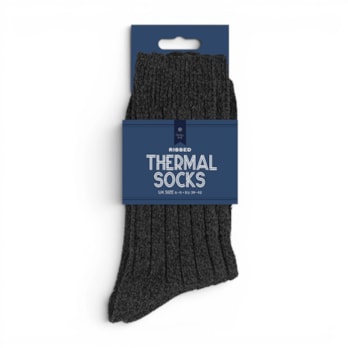 Wholesale Men's Plain Ribbed Thermal Socks with Wool 2pk | Wholesale Direct