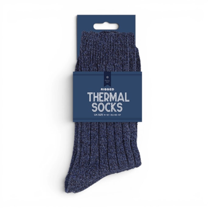 Wholesale Men's Plain Ribbed Thermal Socks with Wool 2pk | Wholesale Direct