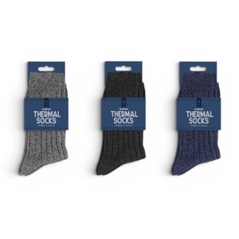 Wholesale Men's Plain Ribbed Thermal Socks with Wool 2pk | Wholesale Direct