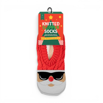 Wholesale Men's Christmas Novelty Knitted Slipper Socks with Fleece Lining | Wholesale Direct