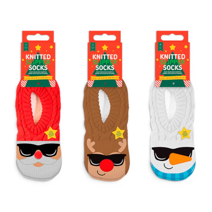 Wholesale Men's Christmas Novelty Knitted Slipper Socks with Fleece Lining | Wholesale Direct