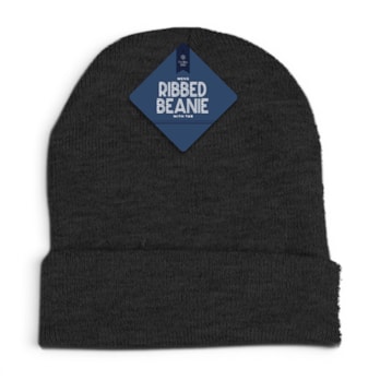 Wholesale Mens Ribbed Beanie with Tab | Wholesale Direct