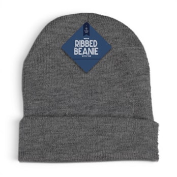 Wholesale Mens Ribbed Beanie with Tab | Wholesale Direct
