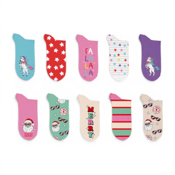 Wholesale Girls Printed Novelty Lurex Socks 5pk | Wholesale Direct