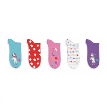 Wholesale Girls Printed Novelty Lurex Socks 5pk | Wholesale Direct