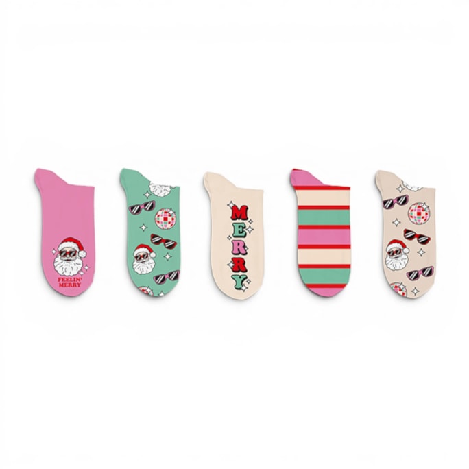 Wholesale Girls Printed Novelty Lurex Socks 5pk | Wholesale Direct