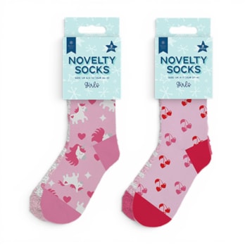 Wholesale Girls Novelty Cosy Socks 2pk | Wholesale Direct