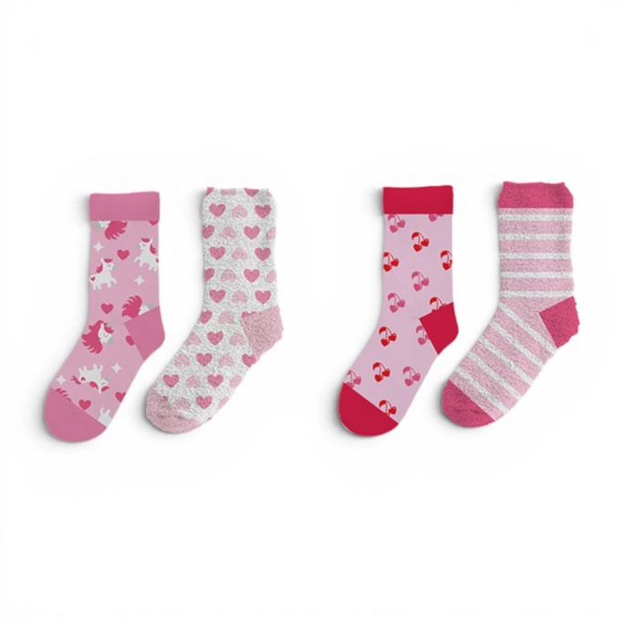 Wholesale Girls Novelty Cosy Socks 2pk | Wholesale Direct