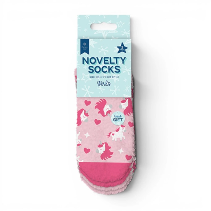Wholesale Girls Novelty Cosy Socks 2pk | Wholesale Direct
