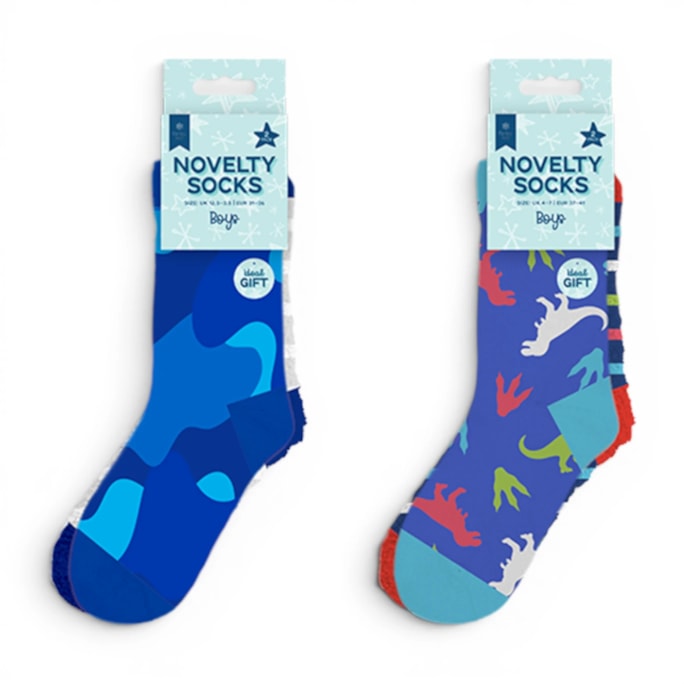 Wholesale Boys Novelty Cosy Socks 2pk | Wholesale Direct