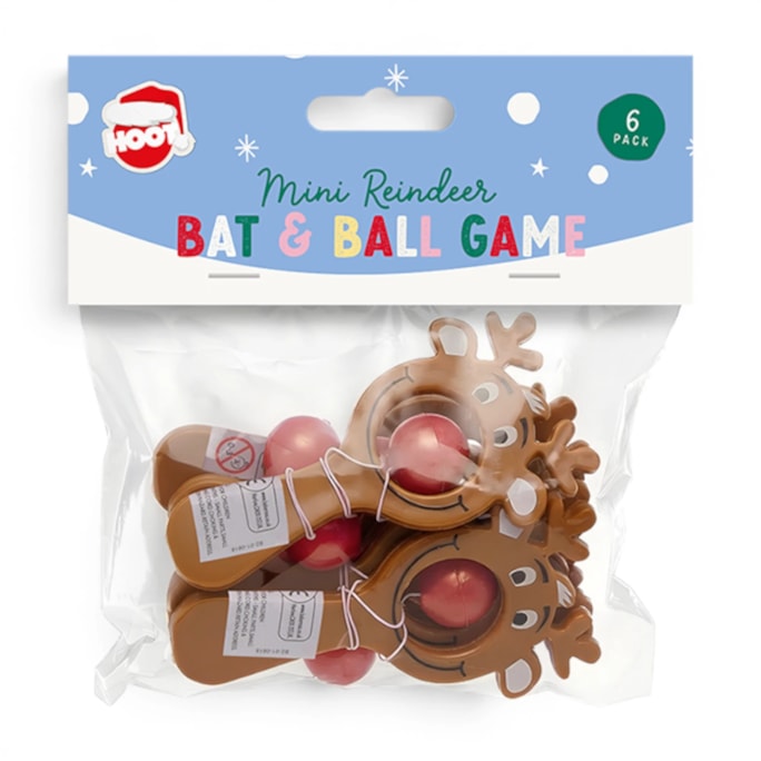 Wholesale Christmas Mini Reindeer Bat & Ball Game 6pk | Wholesale Direct Wholesale Christmas Mini Reindeer Bat & Ball Game 6pk | Wholesale Direct