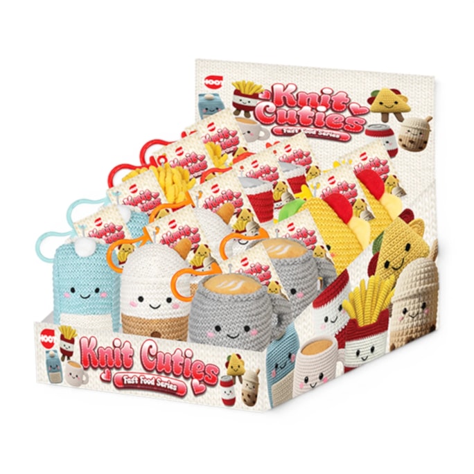 Wholesale Knit Cuties Fast Food Keyring 10cm CDU | Wholesale Direct