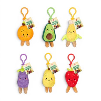 Wholesale Knit Cuties Fruit Keyring 10cm CDU | Wholesale Direct
