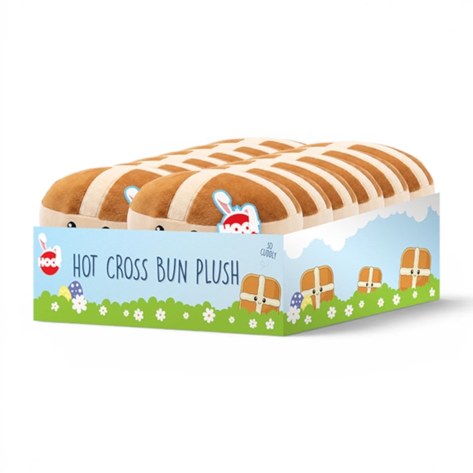 Wholesale Hot Cross Bun Plush 19cm CDU | Wholesale Direct Wholesale Hot Cross Bun Plush 19cm CDU | Wholesale Direct