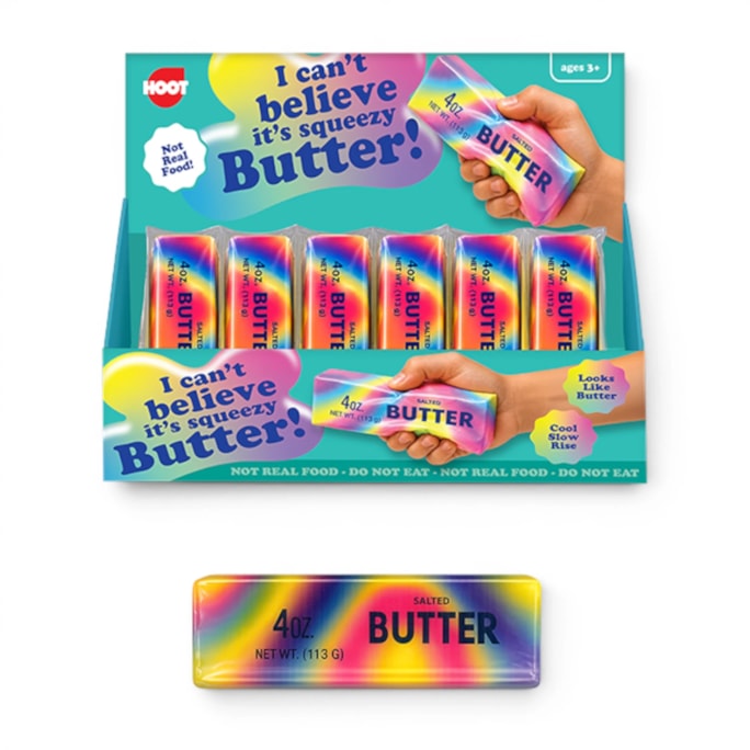 Wholesale Rainbow Squeezy Butter 13.5cm CDU | Wholesale Direct