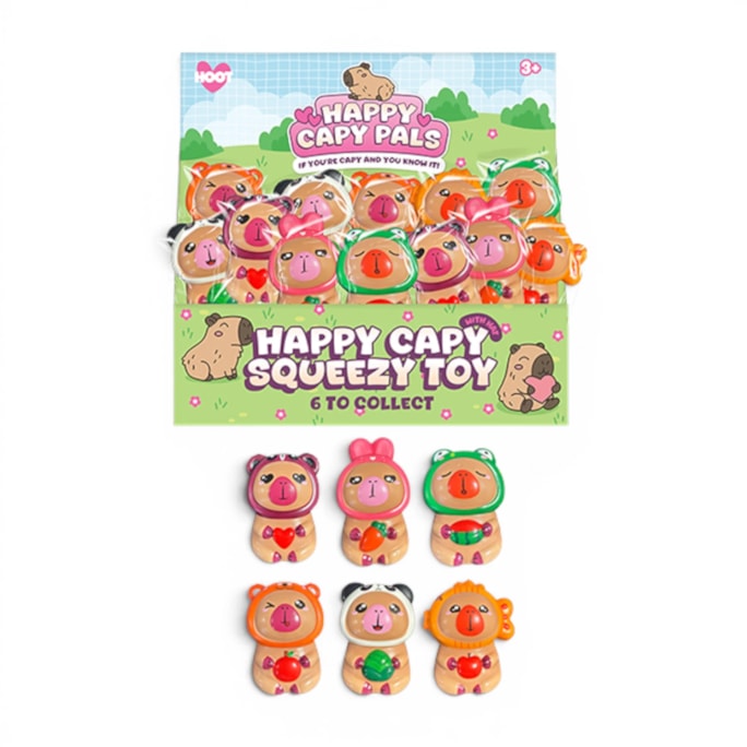 Wholesale Capybara PU Squeezy with Hat 10cm CDU | Wholesale Direct