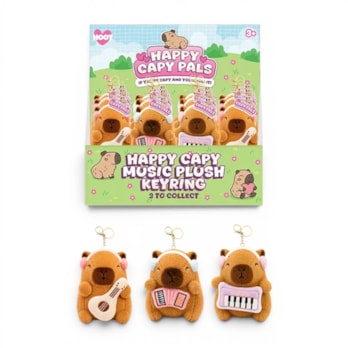 Wholesale Capybara Music Plush Keyring CDU | Wholesale Direct